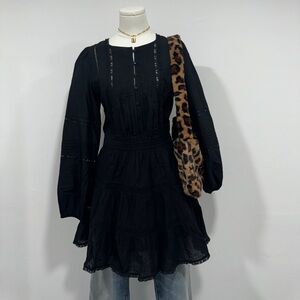 Free People black lace mini dress/shirt